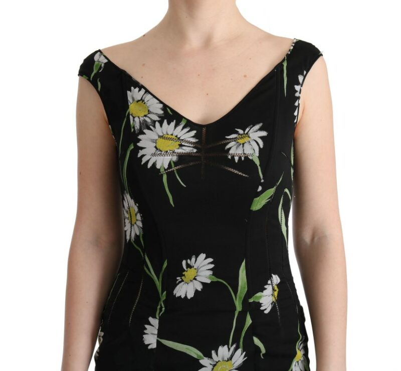Dolce & Gabbana Sunflower Print Full Length Sheath Dress - Image 5