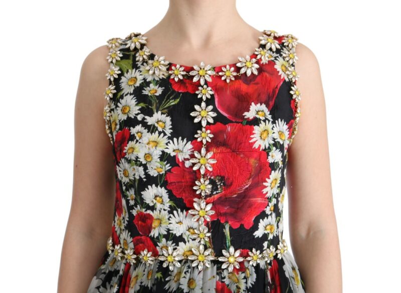 Dolce & Gabbana Floral Maxi Gown with Sunflower Print and Crystals - Image 5