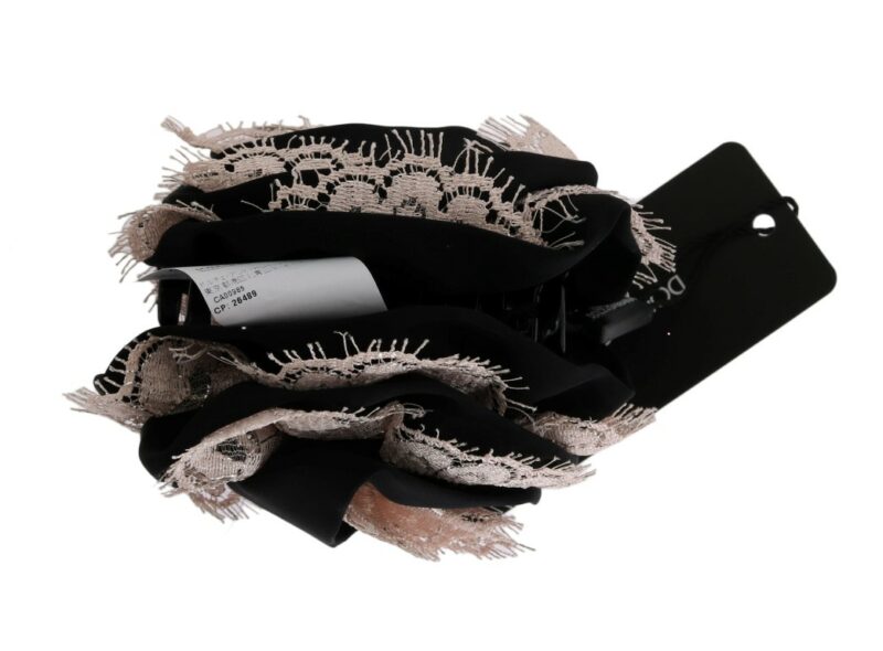 Dolce & Gabbana Elegant Floral Lace Crystal Hair Claw - Image 2