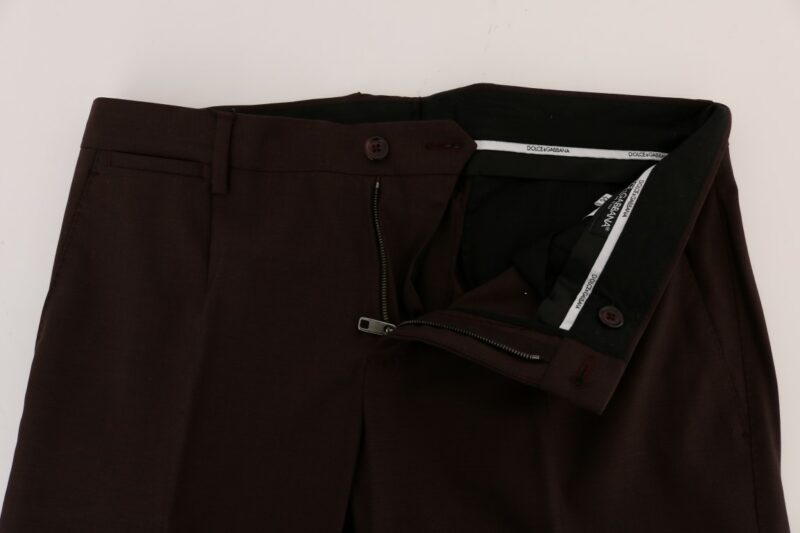 Dolce & Gabbana Elegant Slim Fit Formal Trousers in Purple - Image 4