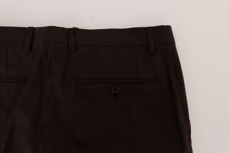 Dolce & Gabbana Elegant Slim Fit Formal Trousers in Purple - Image 5