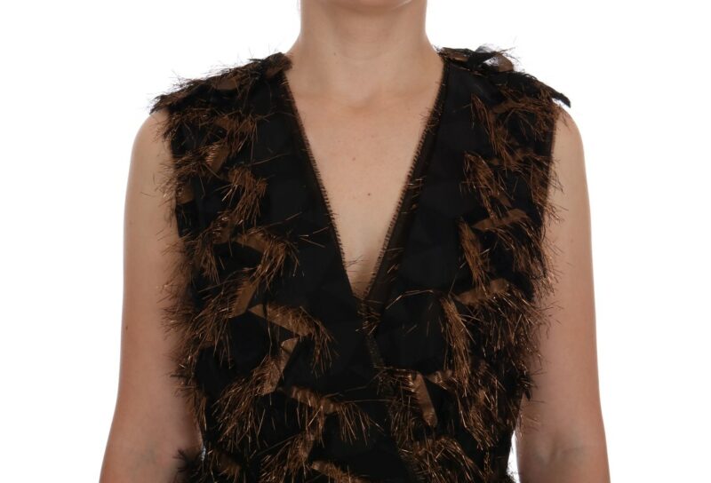 Dolce & Gabbana Elegant A-Line Full Length Sleeveless Dress - Image 5