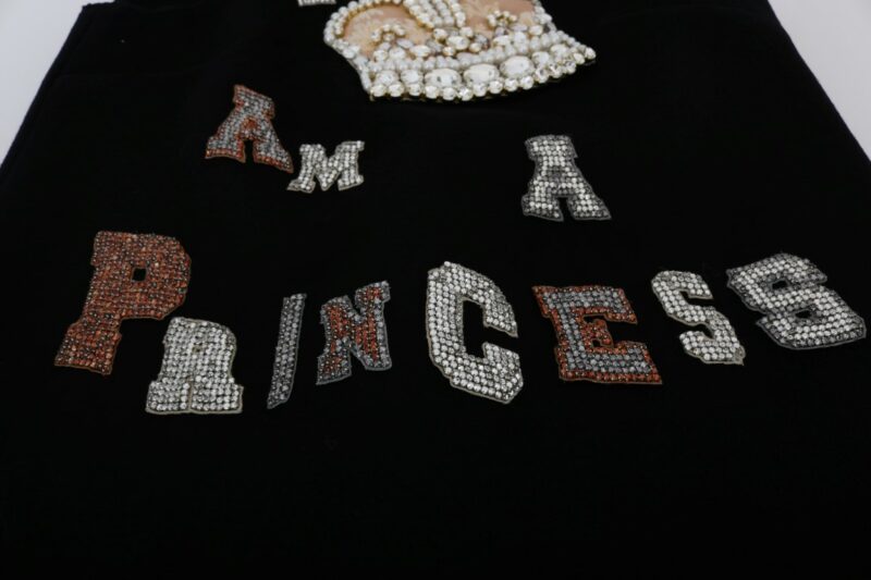 Dolce & Gabbana Black Wool Crystal Princess Dress - Image 7
