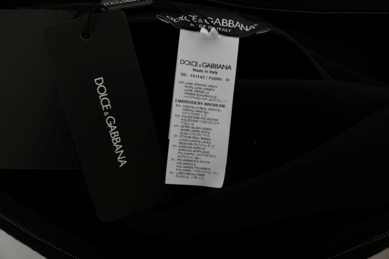 Dolce & Gabbana Black Wool Crystal Princess Dress - Image 8