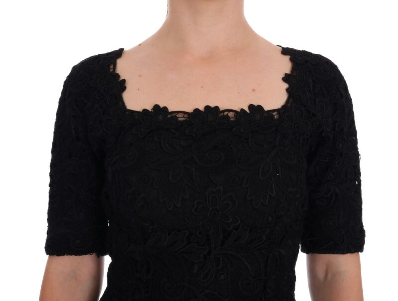 Dolce & Gabbana Elegant Black Knee-Length Sheath Dress - Image 5