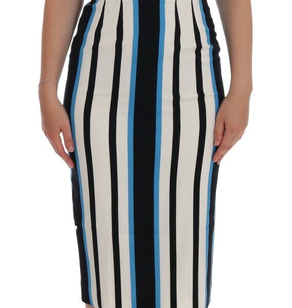 Dolce & Gabbana Chic Striped Silk Sheath Dress