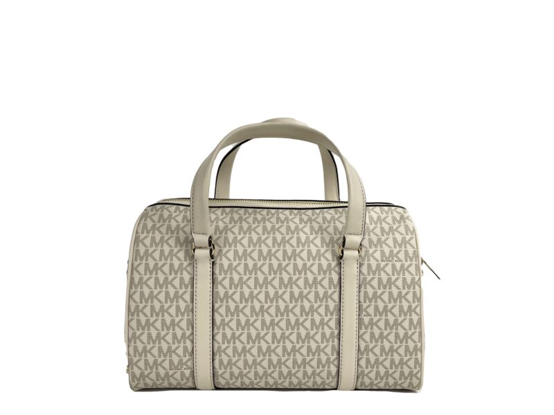Michael Kors Travel Medium Duffle Satchel Crossbody Bag Purse Cream - Image 3