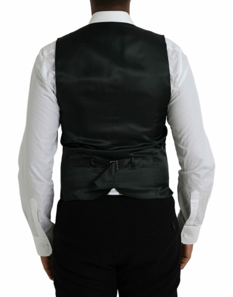 Dolce & Gabbana Gray Wool Formal Dress Waistcoat Vest - Image 3