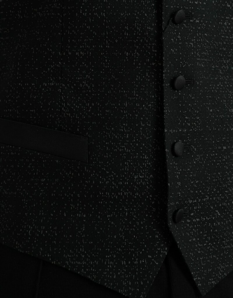 Dolce & Gabbana Black Brown Silk Waistcoat Dress Formal Vest - Image 5