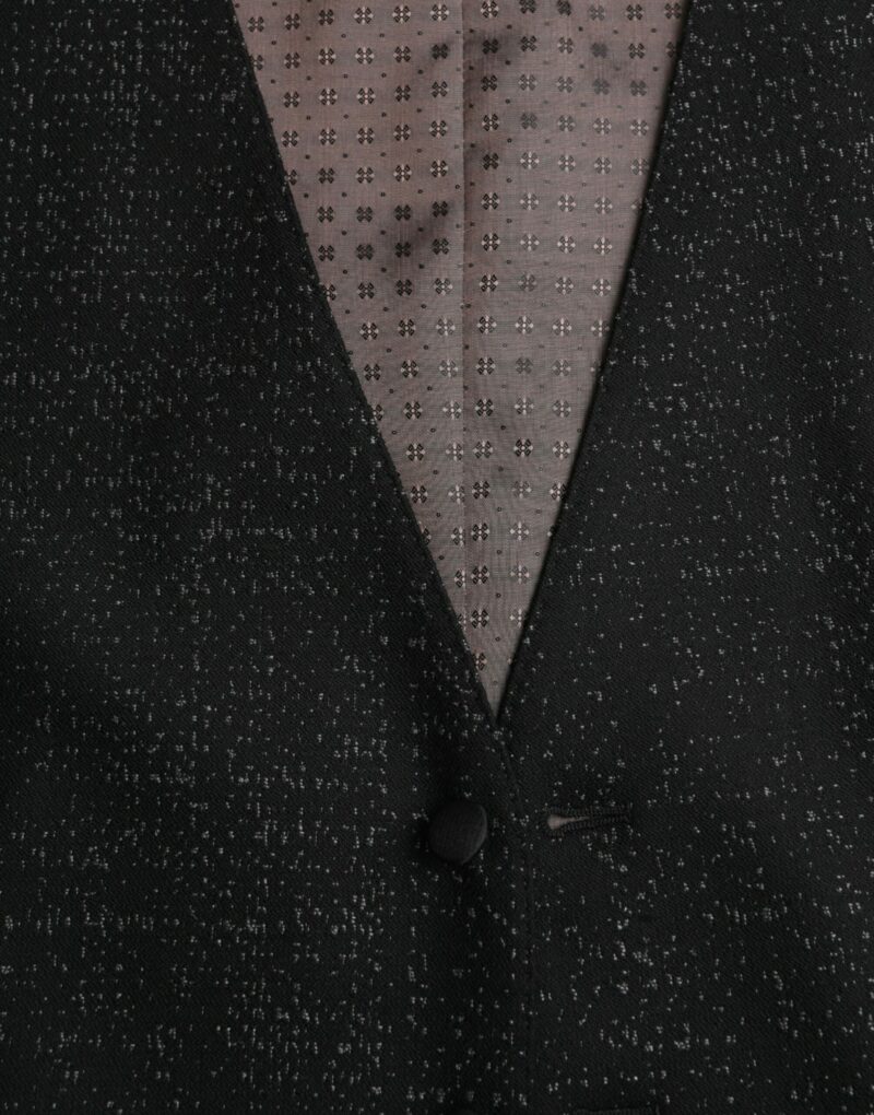 Dolce & Gabbana Black Brown Silk Waistcoat Dress Formal Vest - Image 7