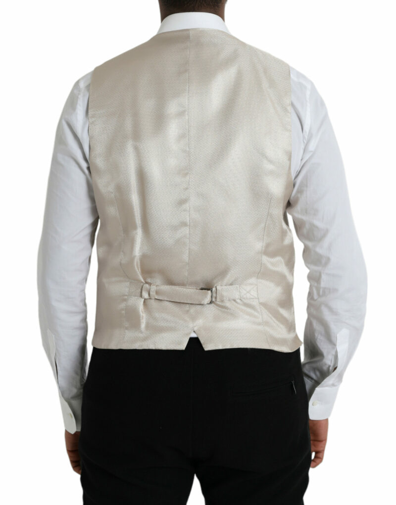 Dolce & Gabbana Off White Cotton Waistcoat Dress Formal Vest - Image 3