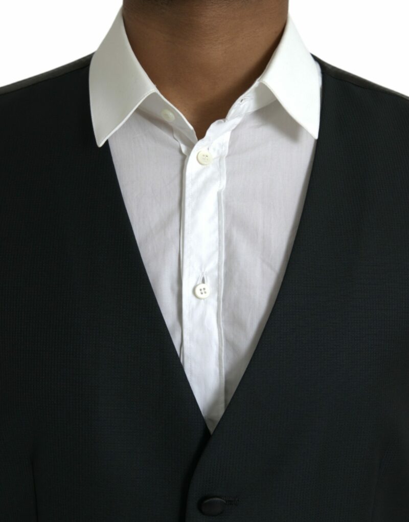 Dolce & Gabbana Black Wool Waistcoat Dress Formal Vest - Image 4