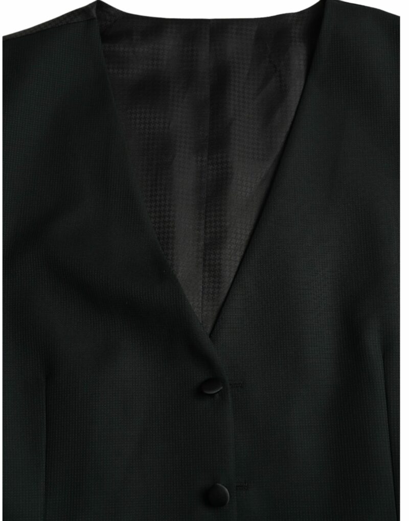 Dolce & Gabbana Black Wool Waistcoat Dress Formal Vest - Image 6