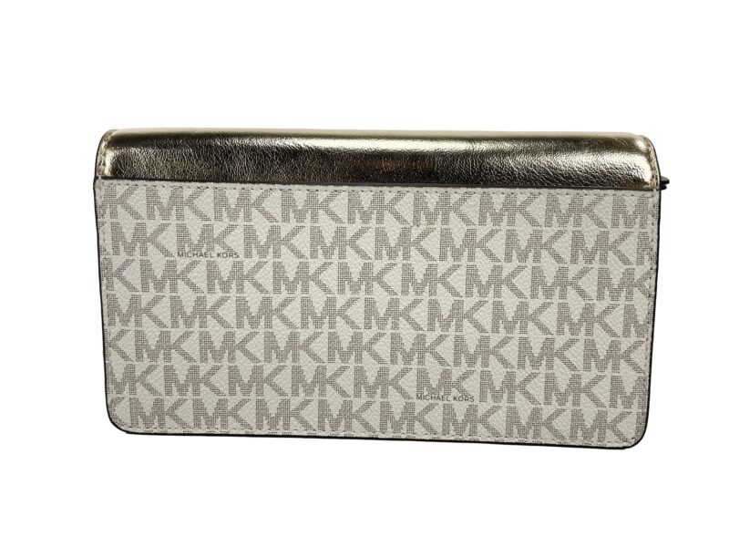 Michael Kors Jet Set Travel Pale Gold Small Flap Clutch Crossbody Bag - Image 3