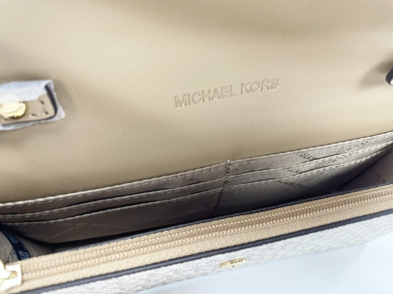 Michael Kors Jet Set Travel Pale Gold Small Flap Clutch Crossbody Bag - Image 2
