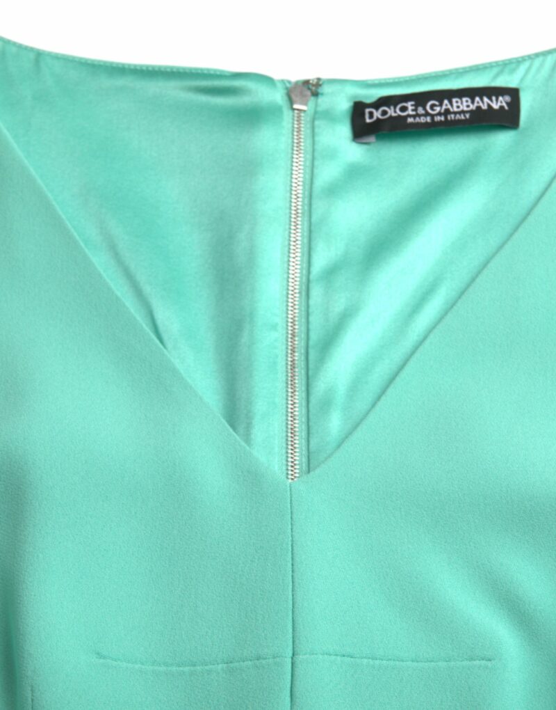 Dolce & Gabbana Green Viscose Sleeveless Bodycon Midi Dress - Image 6