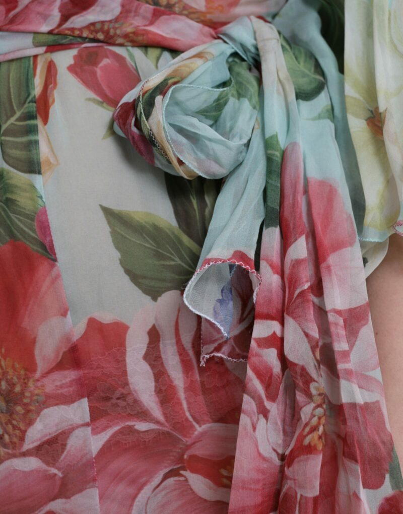 Dolce & Gabbana Blue Floral Print Tiered Long Maxi Dress - Image 6