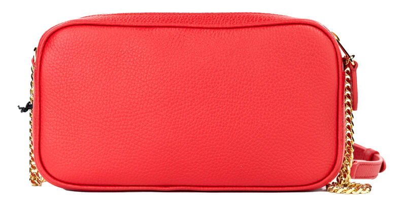 Burberry Small Red Pebbled Leather Elongated Camera Crossbody Bag Purse - Image 2