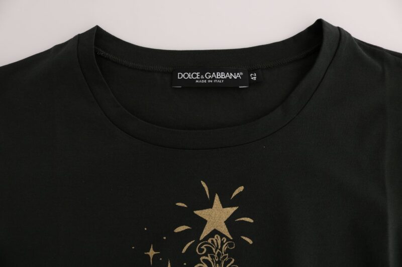 Dolce & Gabbana Emerald Green Cotton Tee with 2017 Print - Image 5