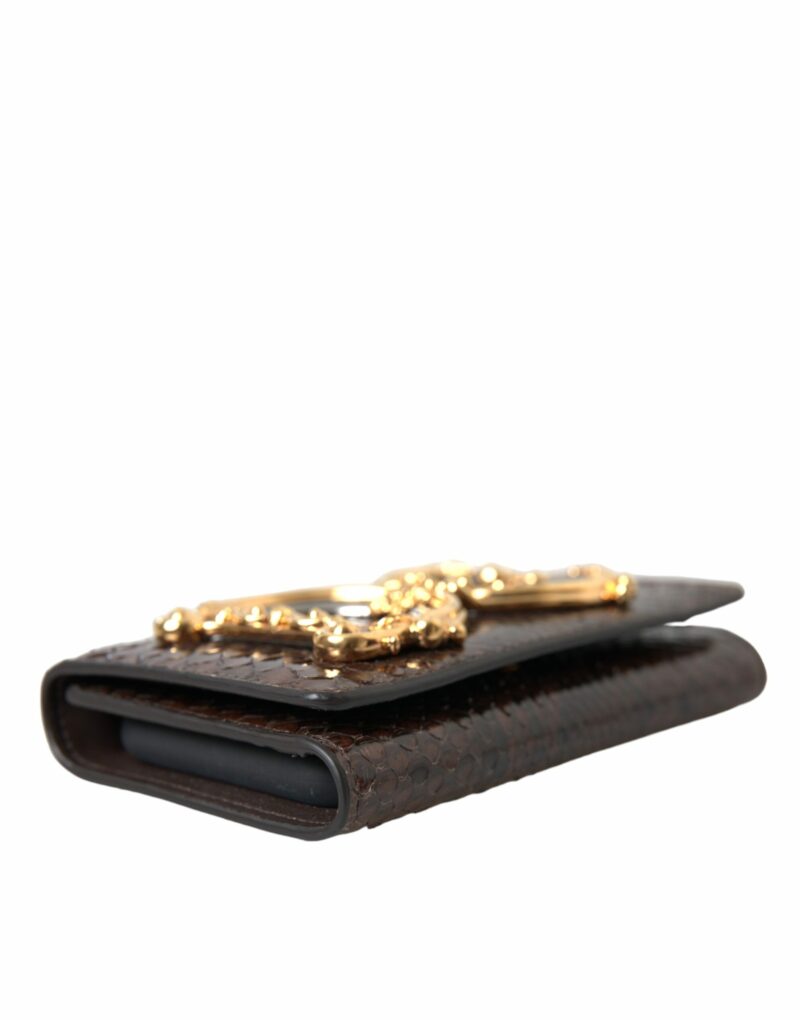 Dolce & Gabbana Brown Python Leather DG Girls Crossbody Phone Bag - Image 6