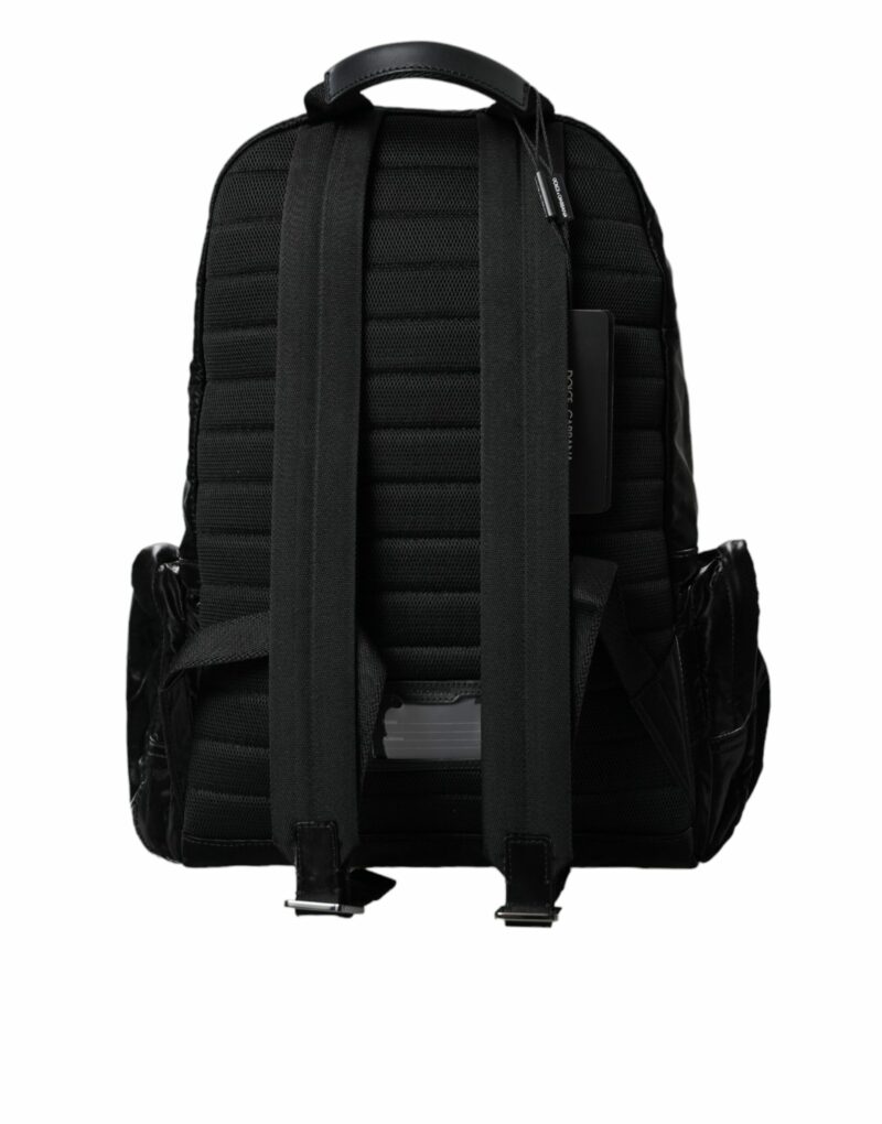 Dolce & Gabbana Black Patent Leather Logo Plaque Backpack Bag - Image 4