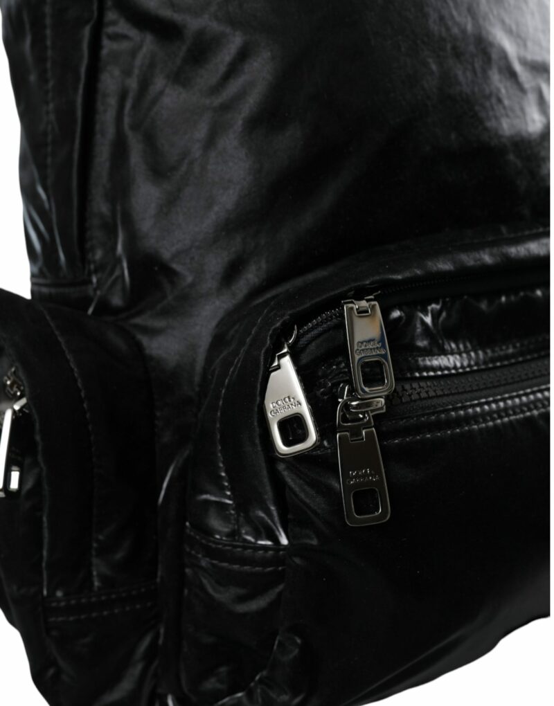 Dolce & Gabbana Black Patent Leather Logo Plaque Backpack Bag - Image 7