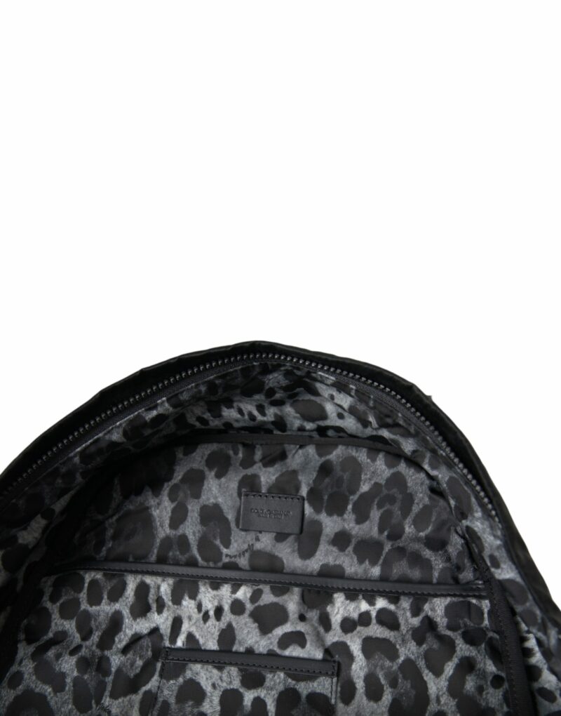 Dolce & Gabbana Black Patent Leather Logo Plaque Backpack Bag - Image 8