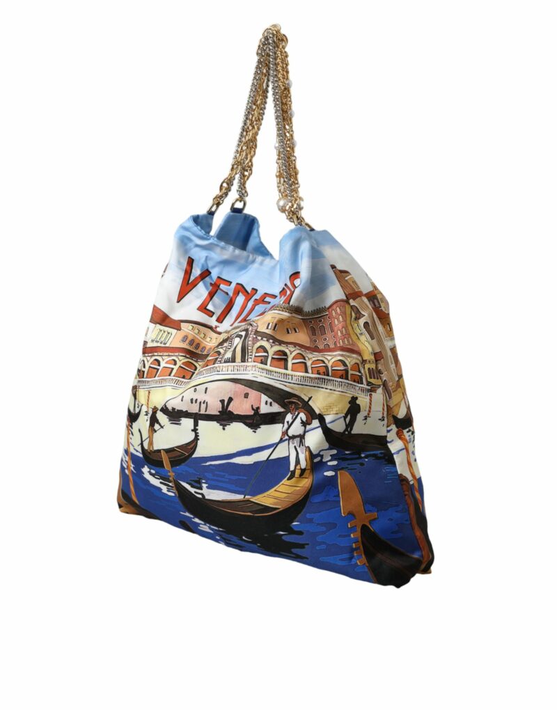 Dolce & Gabbana Multicolor Venezia Canvas Women Shopping Tote Bag - Image 3