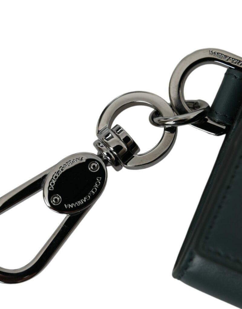 Dolce & Gabbana Green Leather DG Logo Keyring Coin Purse Keyring Wallet - Image 2