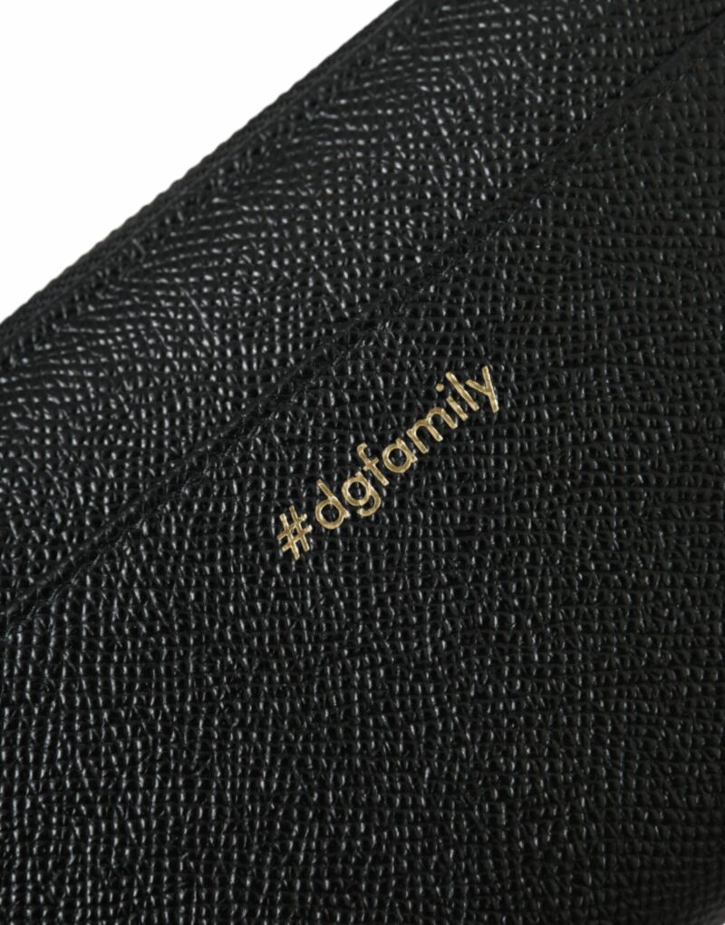 Dolce & Gabbana Black Blue Leather #DGFAMILY Zipper Continental Men Wallet - Image 6