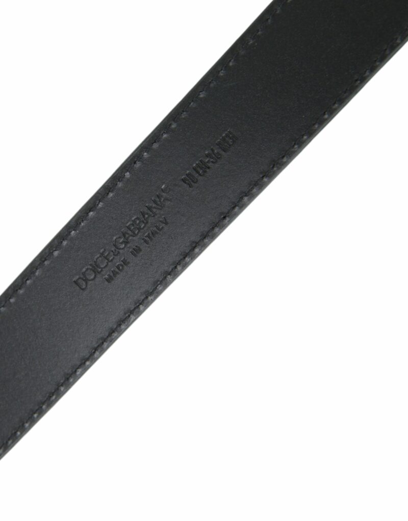 Dolce & Gabbana Green Beige Leather Weaved Metal Buckle Belt - Image 5