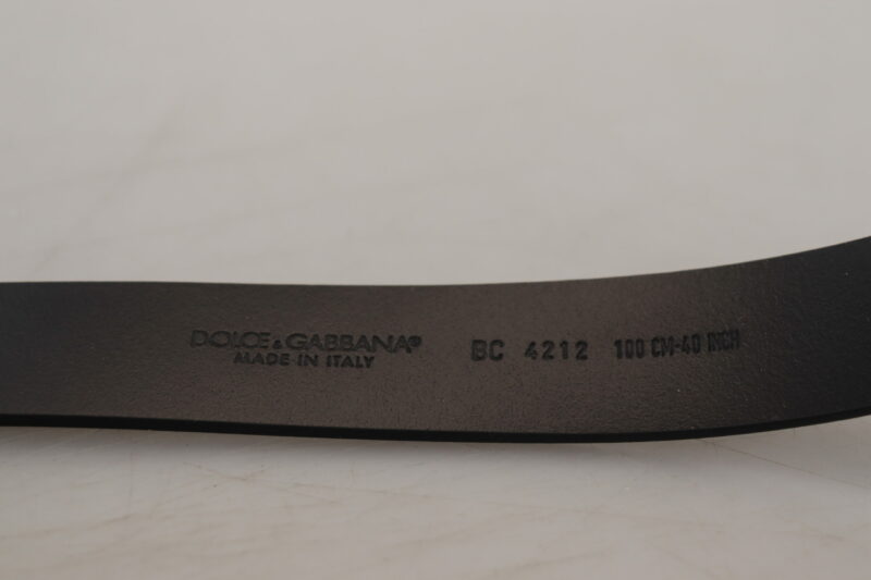 Dolce & Gabbana Black Leather Metal #DG Logo Buckle Belt - Image 7