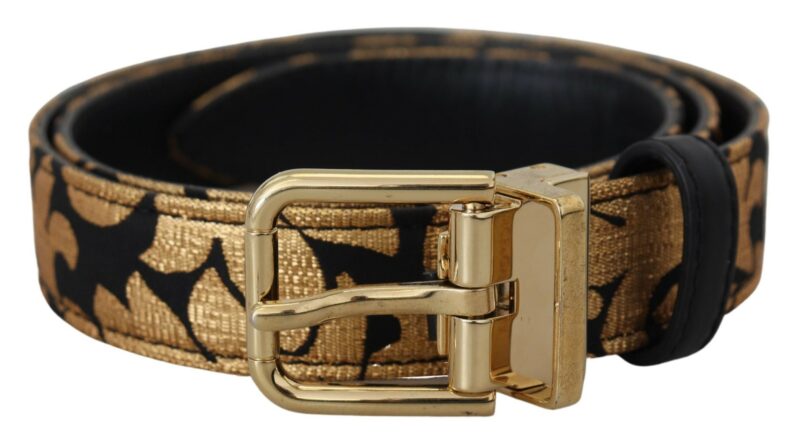 Dolce & Gabbana Multicolor Jacquard Leather Logo Buckle Belt - Image 2