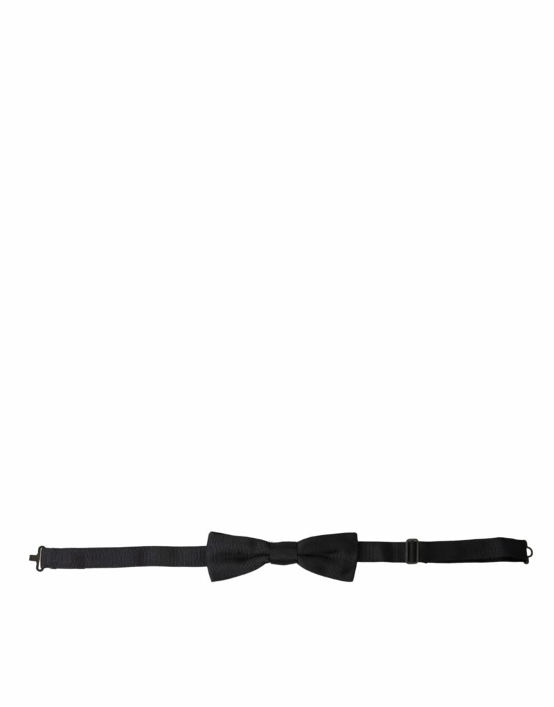 Dolce & Gabbana Black Silk Adjustable Neck Men Bow Tie - Image 2