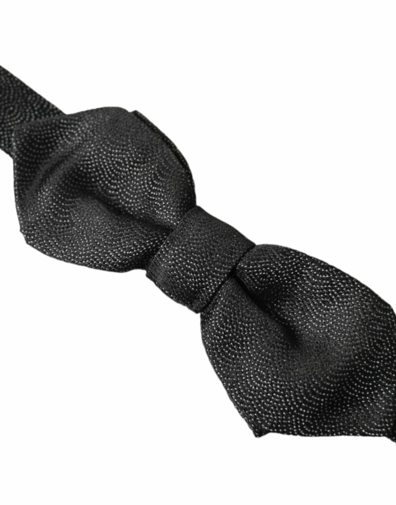 Dolce & Gabbana Black Silk Adjustable Neck Men Bow Tie - Image 2