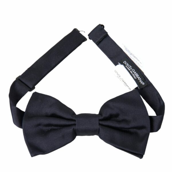 Dolce & Gabbana Dark Blue Silk Adjustable Neck Men Bow Tie