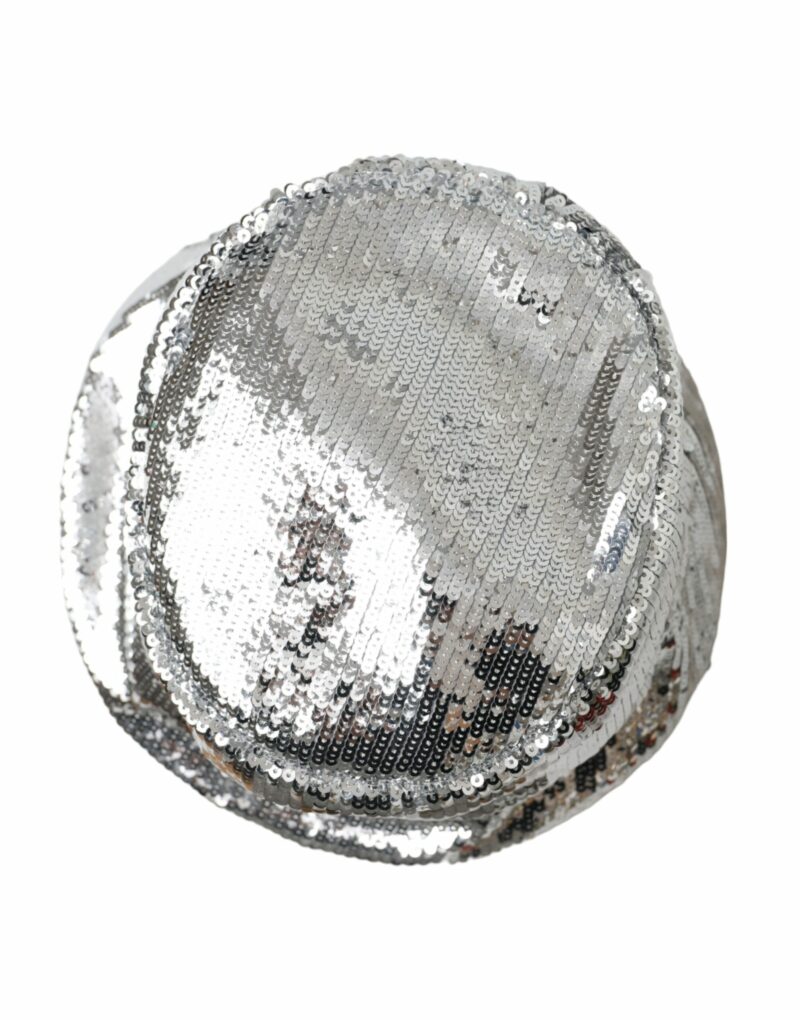 Dolce & Gabbana Silver Sequined Nylon Bucket Hat Men - Image 5