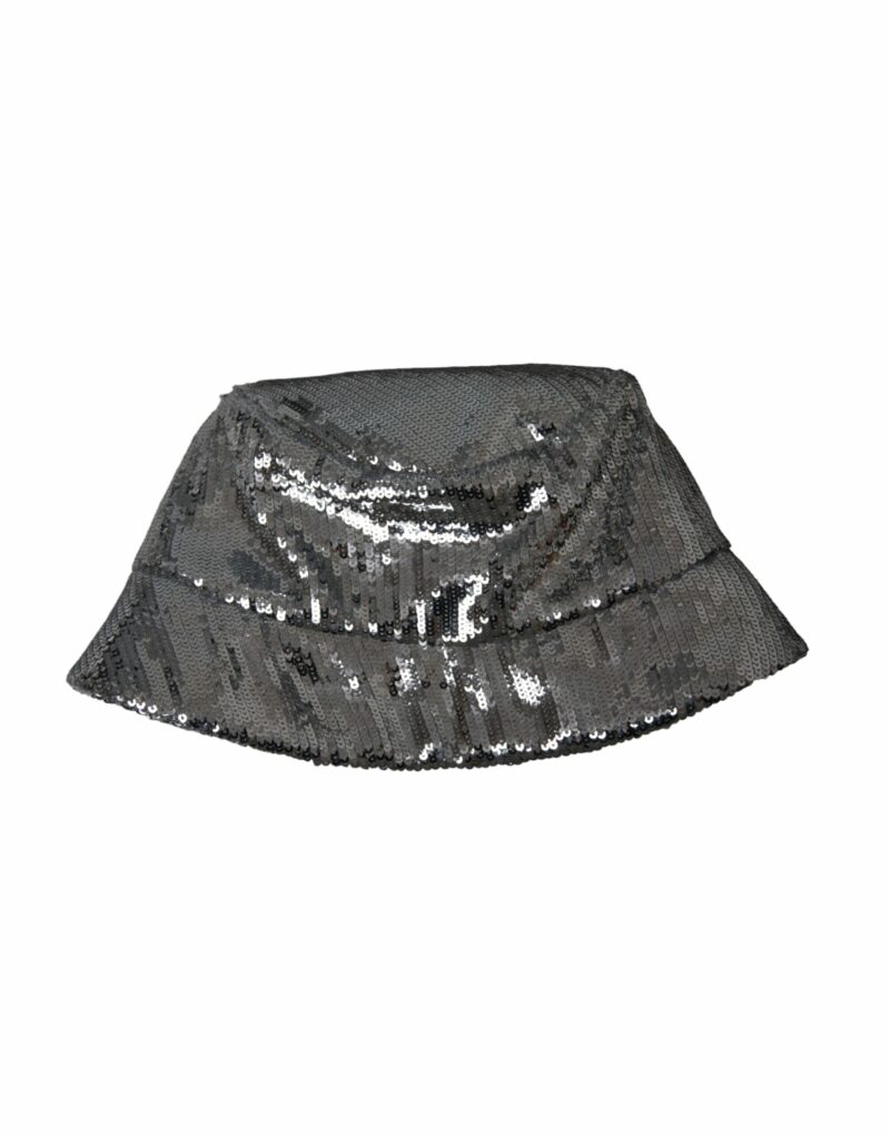 Dolce & Gabbana Silver Sequined Nylon Bucket Hat Men - Image 7