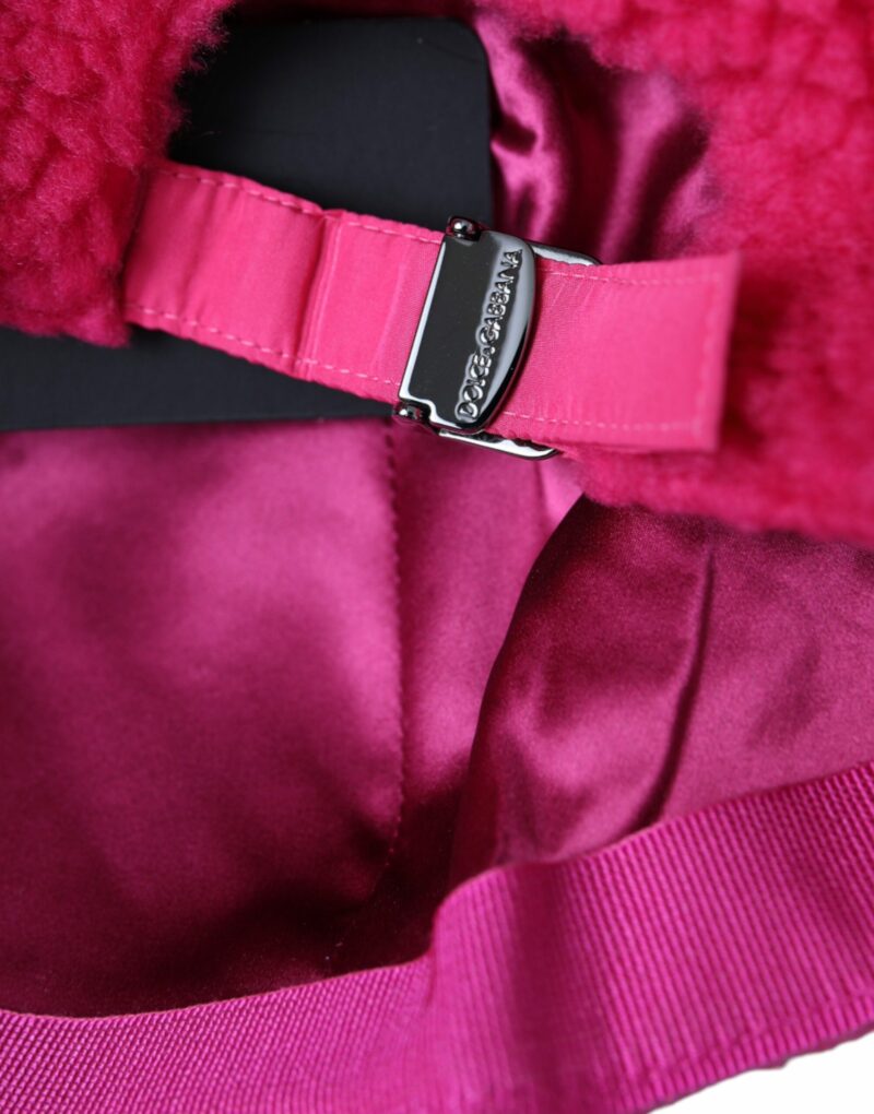 Dolce & Gabbana Pink Fleece Plush Baseball Hat Men - Image 6