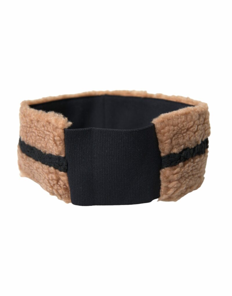 Dolce & Gabbana Brown Black Fleece Wool Head Band Hat Men - Image 4