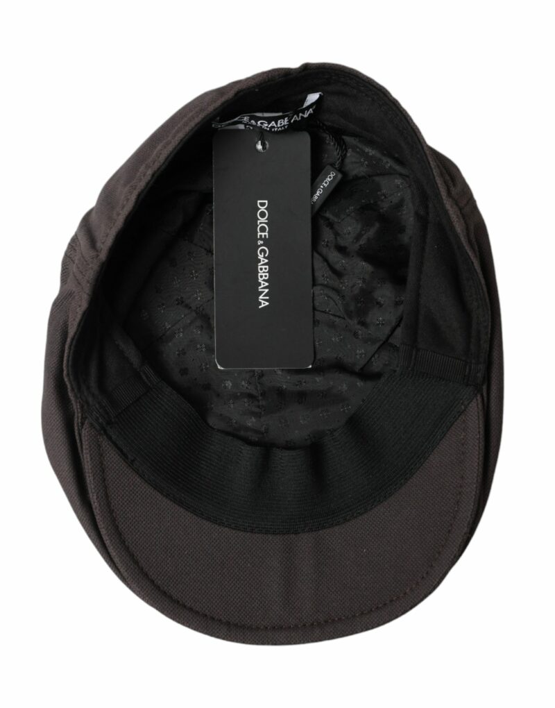Dolce & Gabbana Brown Nylon Cloth Newsboy Hat Men - Image 5