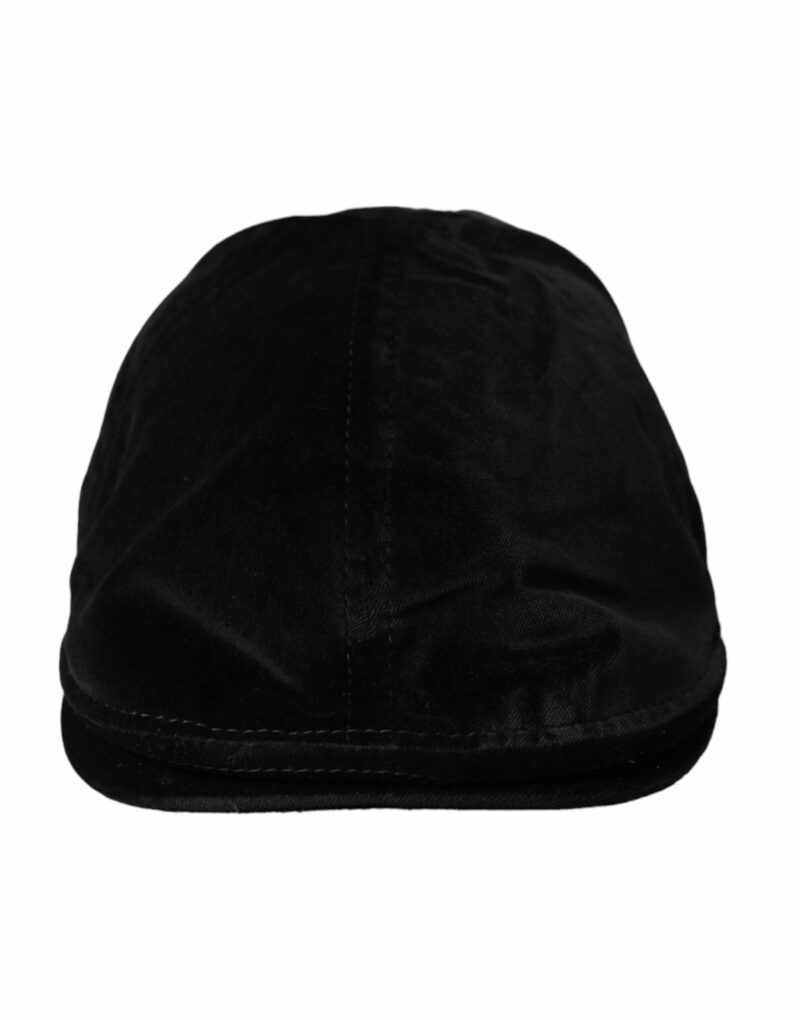 Dolce & Gabbana Black Crown Cotton Newsboy Hat Men - Image 2