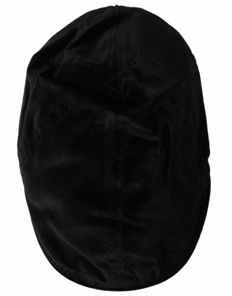 Dolce & Gabbana Black Crown Cotton Newsboy Hat Men - Image 5