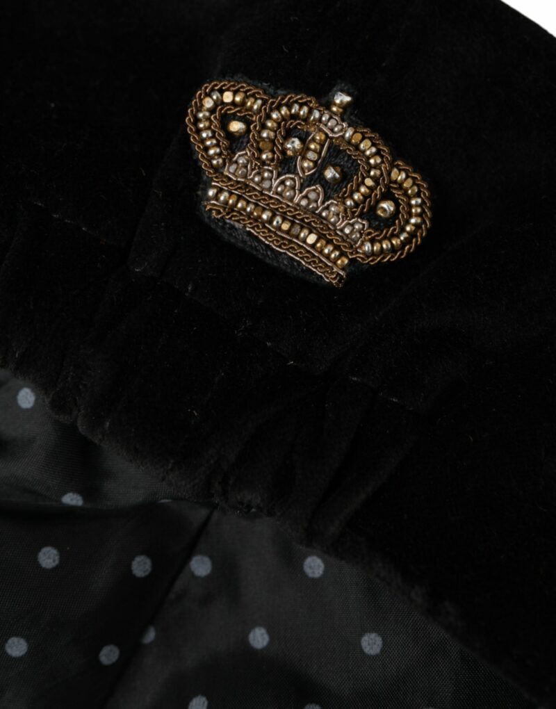 Dolce & Gabbana Black Crown Cotton Newsboy Hat Men - Image 7