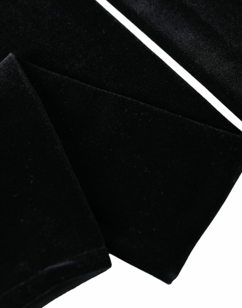 Dolce & Gabbana Black Nylon Finger Less Elbow Long Gloves - Image 4