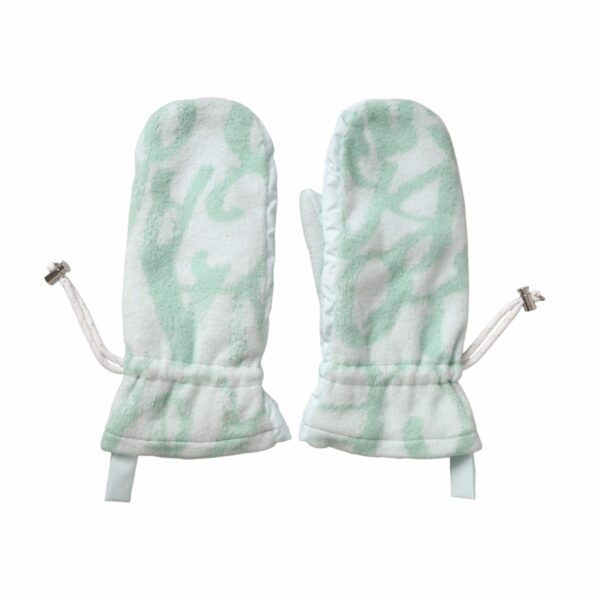 Dolce & Gabbana White Nylon Fleece Wrist Length Mitten Gloves