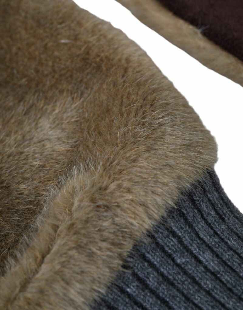 Dolce & Gabbana Beige Acrylic Knitted Fur Wrist Mitten Gloves - Image 5