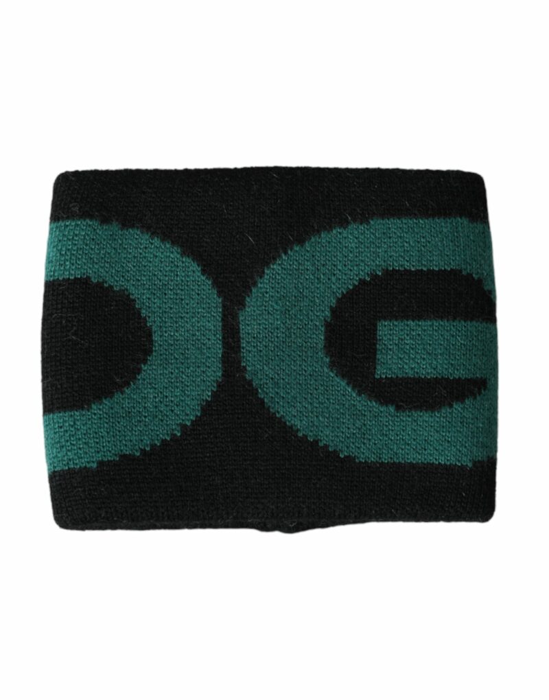 Dolce & Gabbana Black Green Wool Logo #DGMILLENNIALS Wristband - Image 2