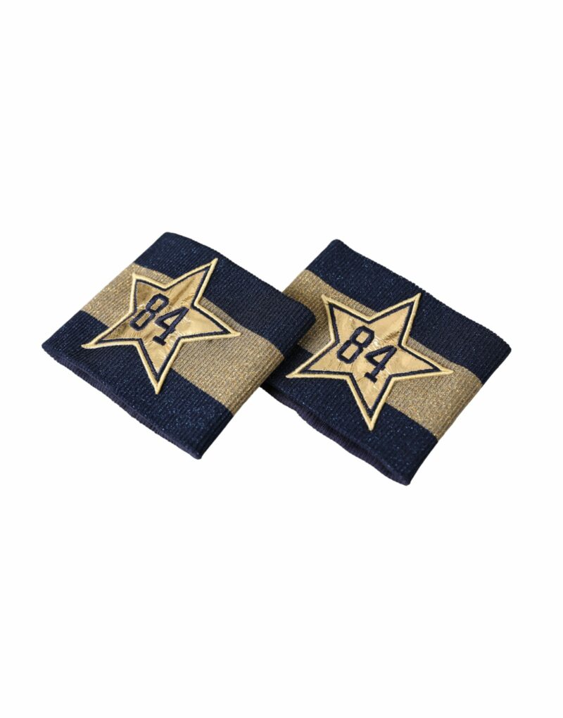Dolce & Gabbana Black Gold Logo Star 84 Viscose Wristband - Image 4