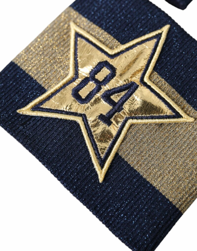 Dolce & Gabbana Black Gold Logo Star 84 Viscose Wristband - Image 5